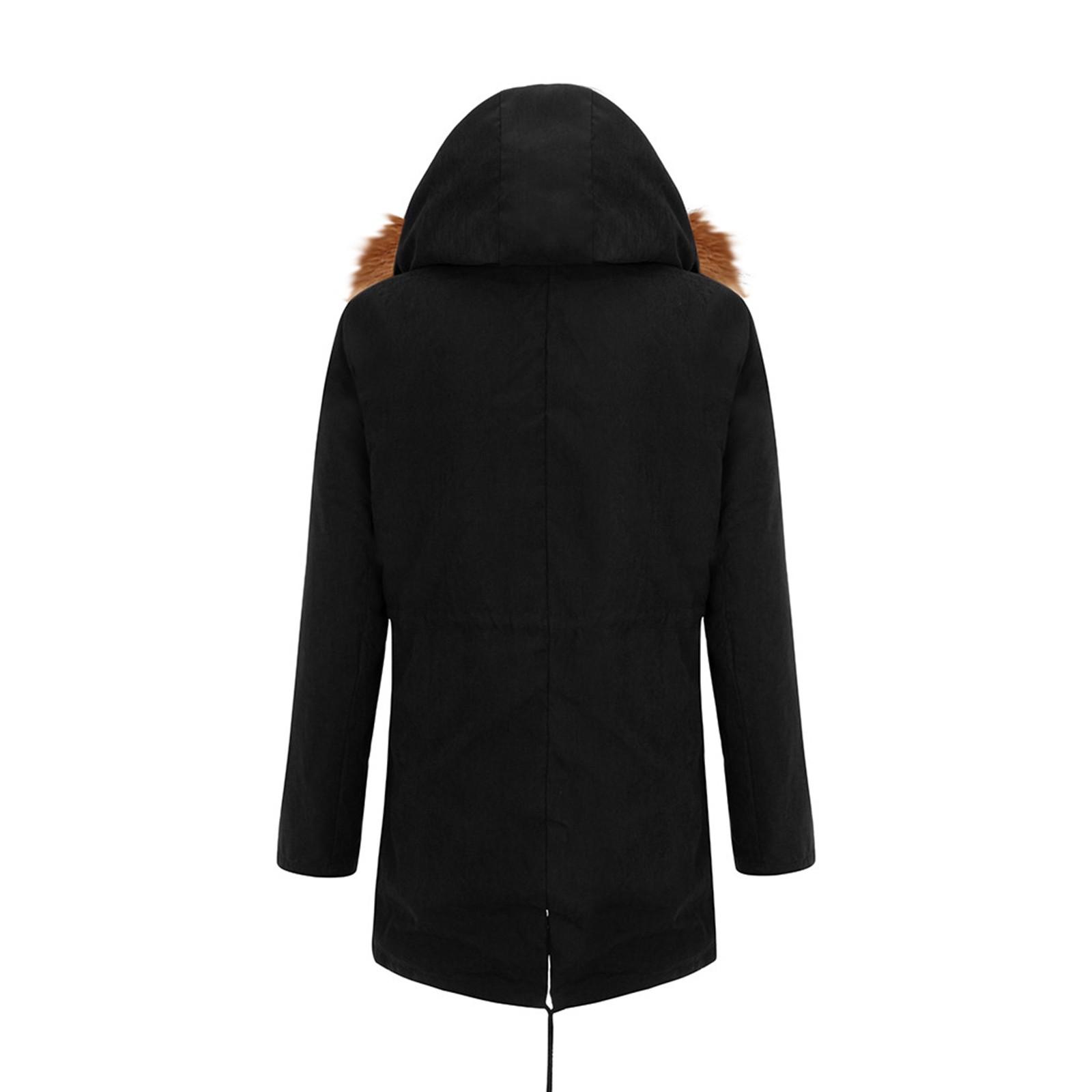 Женское пальто Женская зимняя теплая толстая длинная куртка с капюшоном Пальто — фото 5