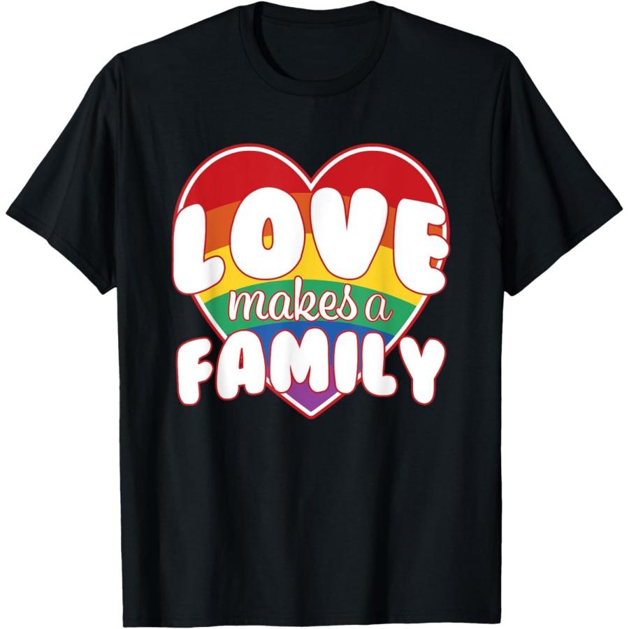 

Love Makes A Family Gay Pride Rainbow Matching LGBTQ Family T-Shirt XXXXXL чорний