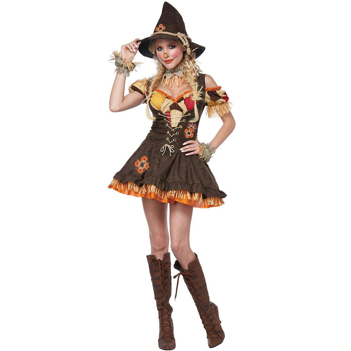 

Clown Witch Costume, Wizard, Wizard of Oz Scarecrow Drama Stage Costume, Halloween Costume M