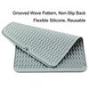 Foldable Kitchen Drying Mat Silicone with Raised Ridges, Space Saving Placemat, Waterproof Trivet, Coffee Bar Accessories for Dishes and Cups
