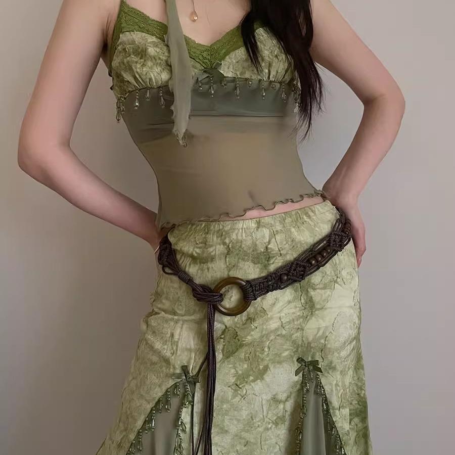 Women's Knitted Waist Chain: Versatile Ethnic Style, Waist-Cinching Korean Knot Belt