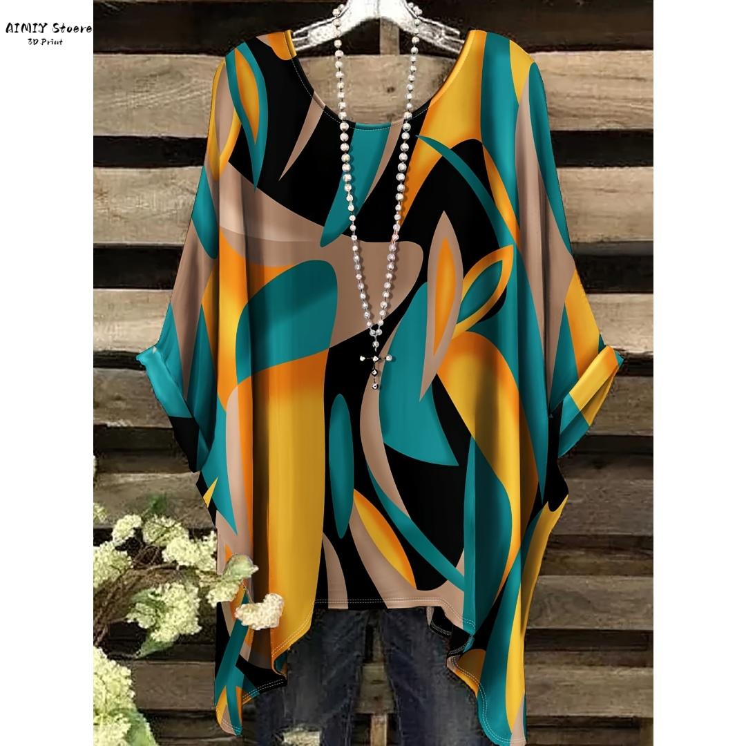 

Летняя футболка с принтом бабочек и цветов, с круглым вырезом и короткими рукавами, с удлиненным сзади подолом. Повседневная, удобная. 5XL