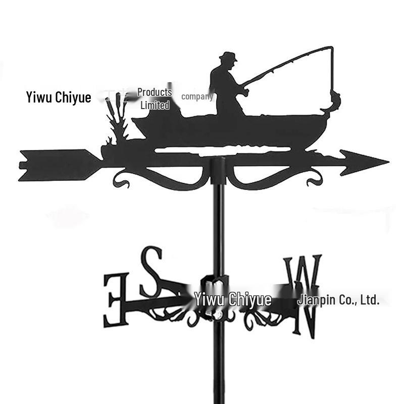 Weather Vane Ornament: Outdoor Wrought Iron Spray-Painted Roof Decoration Metal Craft