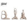 Contemporary Interior Accents 3Pcs Abstract Yoga Figure Sculpture Set Hollow Dancer with Glossy