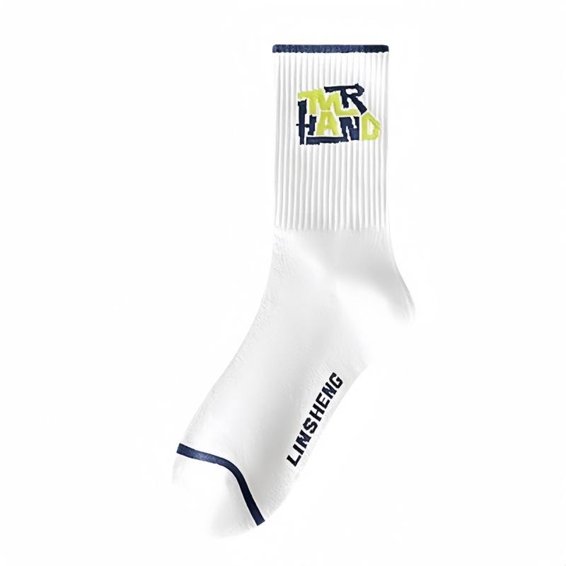 2024 Herren Kniehohe Geruchshemmende Baumwoll-Basketballsocken - Weiß, Teenager-Stil