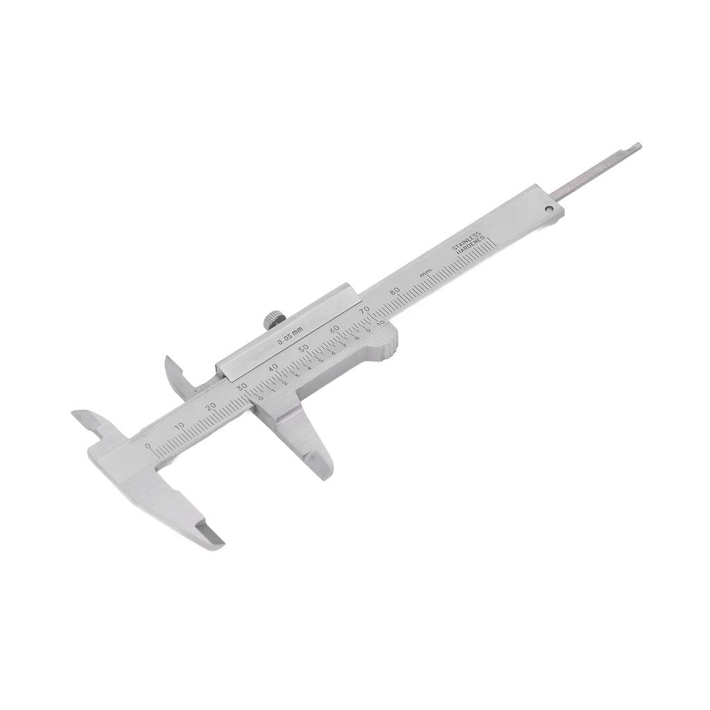 Pocket Vernier Caliper Dual Scale Stainless Steel Measuring Tool for Step Depth Diameter 0‑80mm 0.05mm