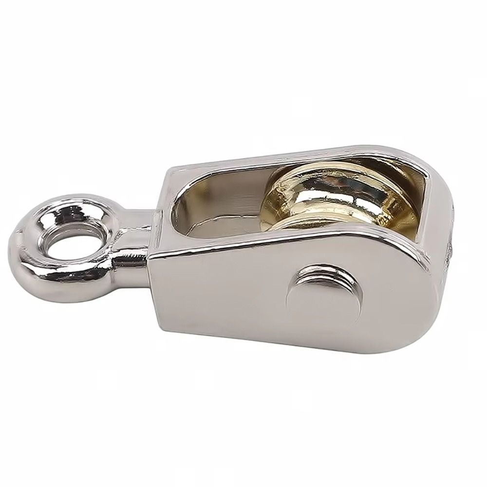 1Pcs 36/52/75mm Fixed Pulley Single/Double Wheels Metal Sheave Messenger Pulley  Tackle Lifting