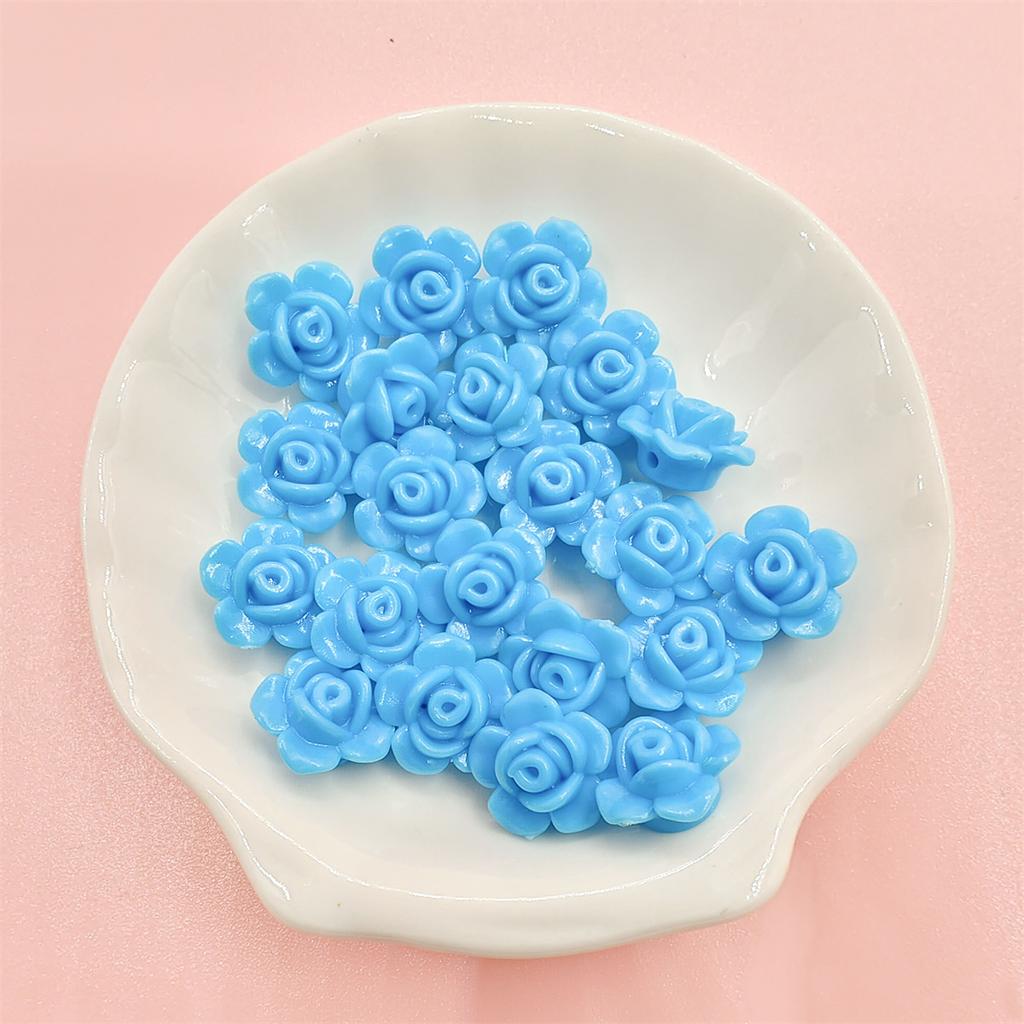 100 Stück Bonbonfarbene lose Perlen, Rosenblüten-Perlen, mehrfarbig, Schmuckzubehör, DIY-Perlen, handgefertigte Materialperlen zum Basteln