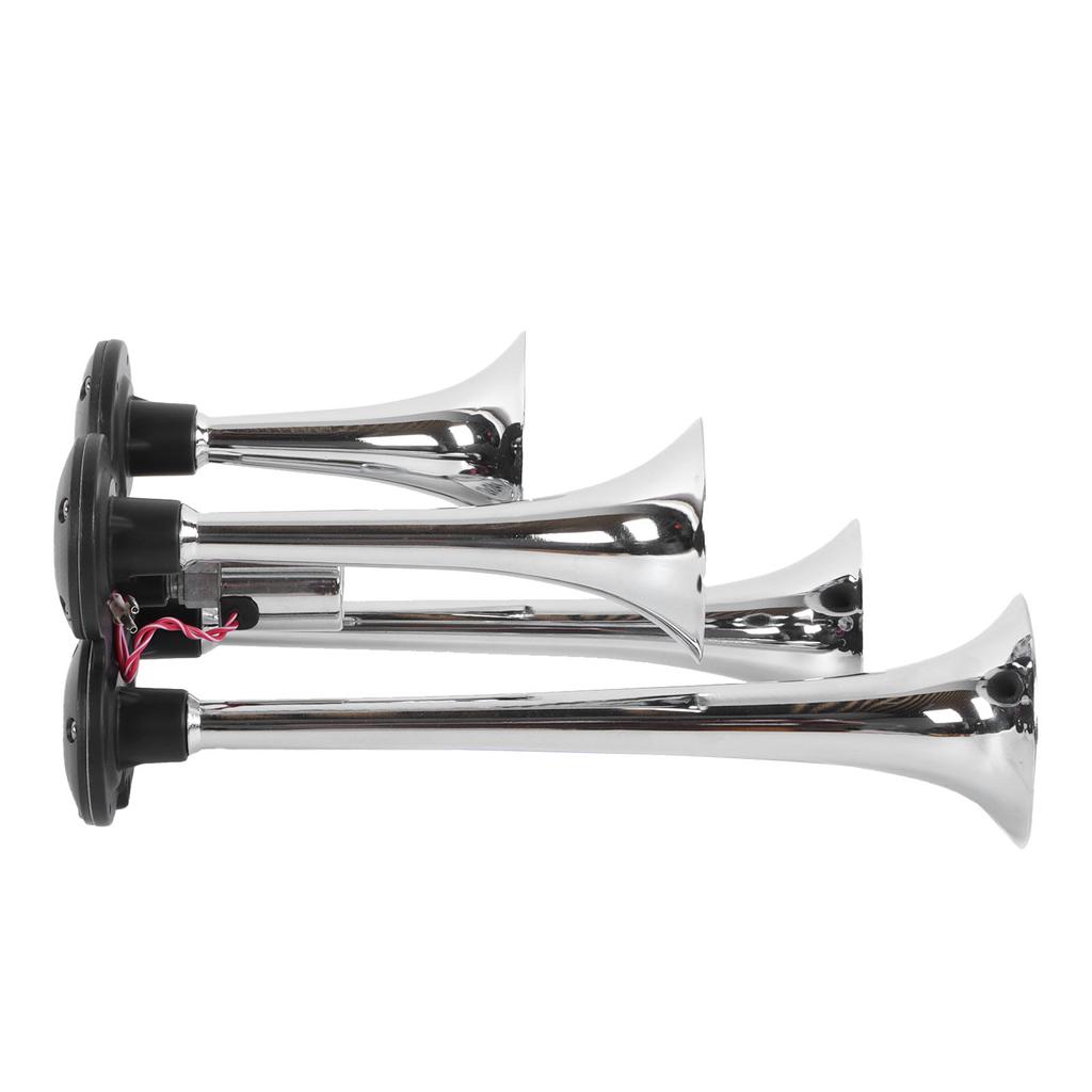 12V 24V 4 Trumpet Air Horn 150dB Super Loud Sound for Trains Trucks Cars Van Pickups Boats