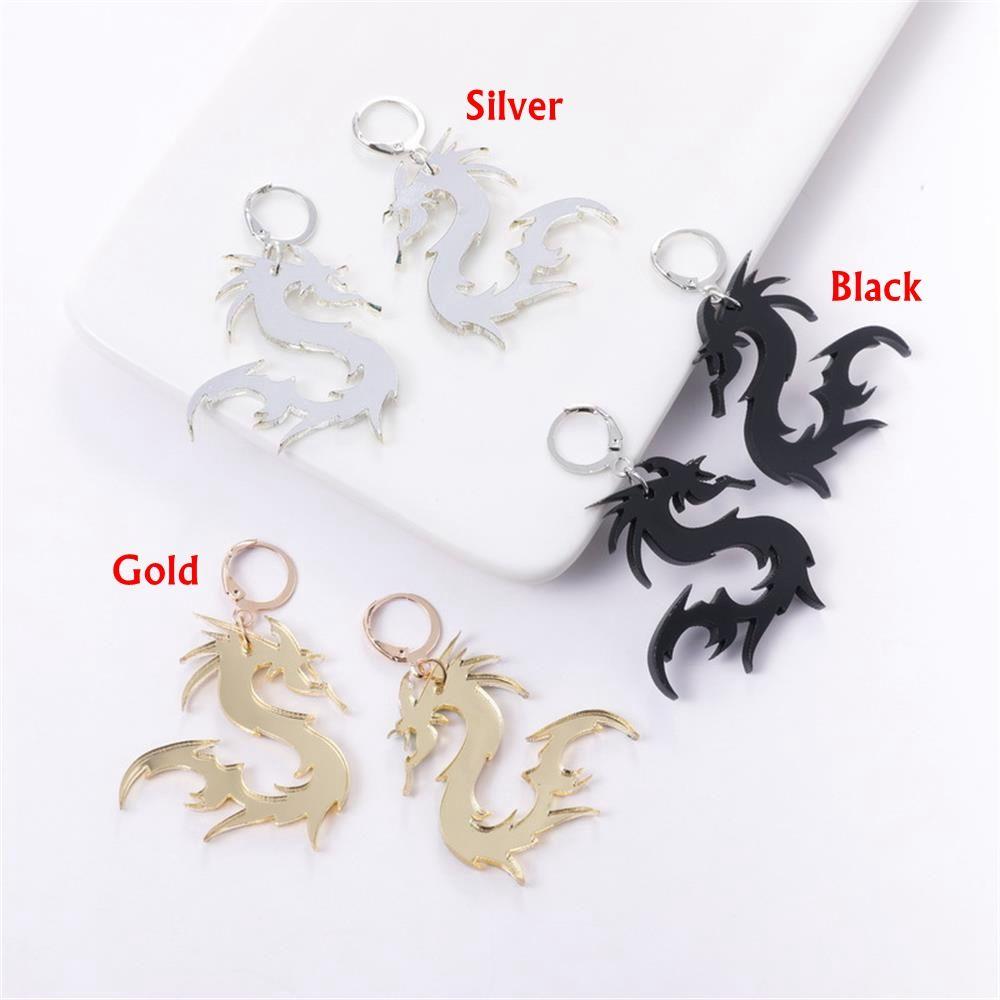 Streetwear Schmuck Cool Chic Drachenmuster Drachen Ohrringe Hängeohrringe Tropfenohrringe Drachenpfeile Stecker