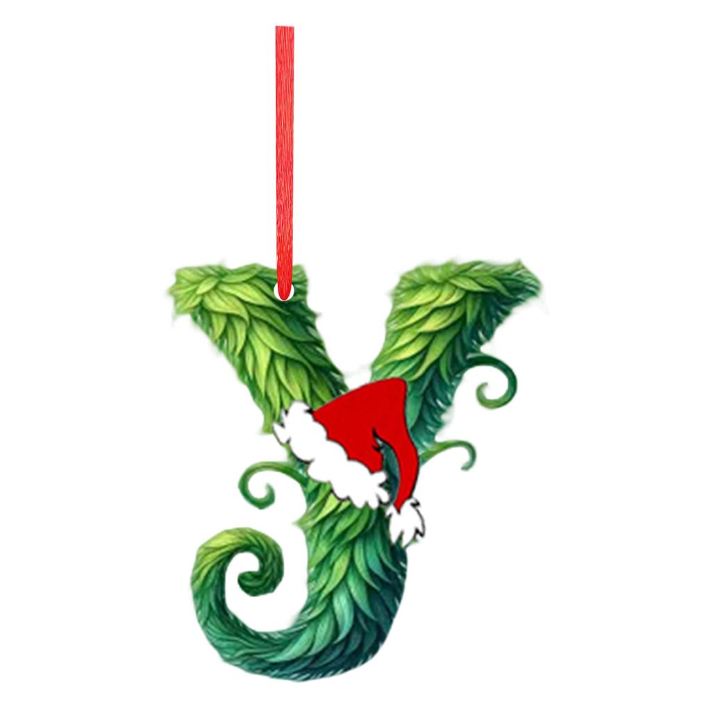 2D 26 Letter  Christmas Ornaments Acrylic Flat Christmas Tree Home Decorations Ornaments