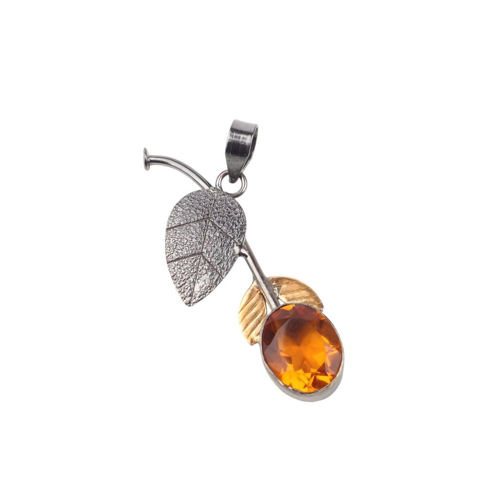 Yellow Citrine Pendant 925 Fine Silver Handmade Partywear Jewelry Birthday Gift PP-55-6