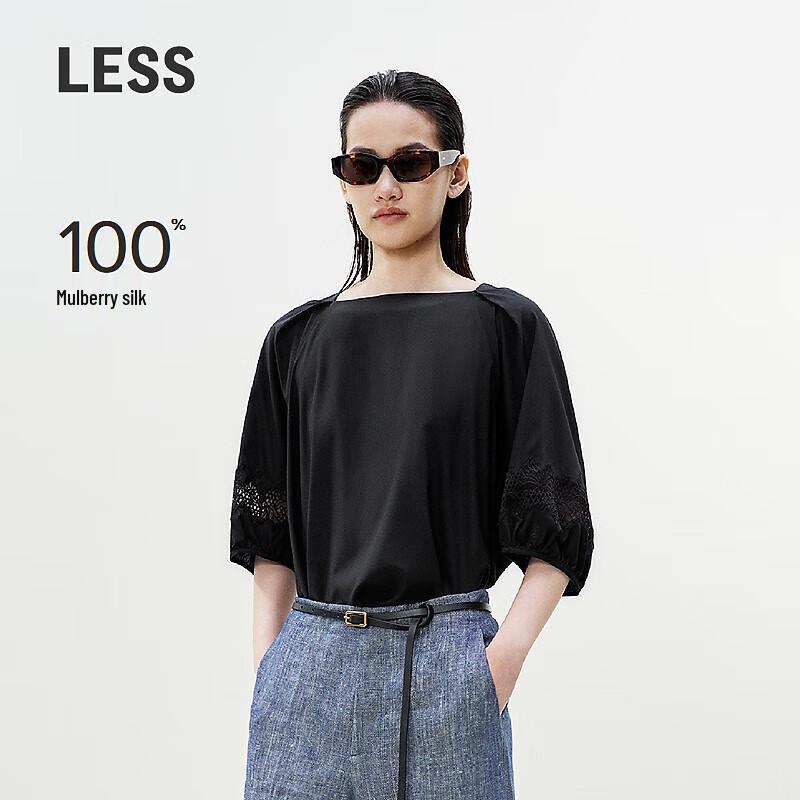 LESS 2025 Summer Half-Sleeve Round Neck Blouse S