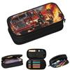 Trousse à crayons sur le thème des camions de pompiers pour étudiants Boîte à crayons scolaire Sac à crayons Grande capacité Pochette à crayons
