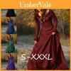 Elegante Abito Medievale a Maniche Lunghe per Donne con Maniche Svasate per Halloween