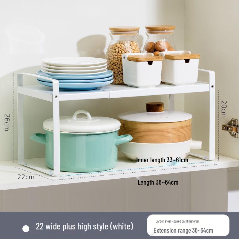 

Выдвижная кухонная полка для хранения - Органайзер для шкафа для специй, кастрюль и мисок