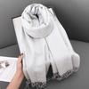 Womens Winter Warm Scarf Knitted Faux Cashmere Solid Color Thick Cozy Neck Wrap Stylish Everyday Accessory