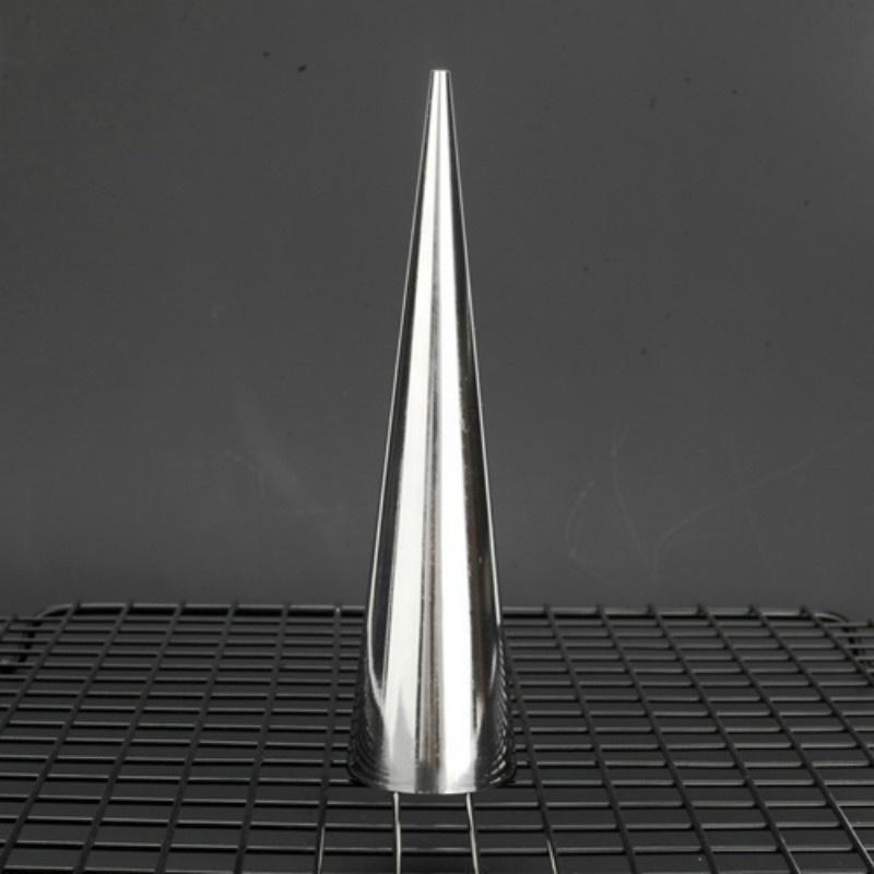 6 ცალი უჟანგავი ფოლადის კონუსის ფორმის სპირალური კრუასანის დანიური წვეტიანი ლითონის სპირალური საცხობი ხელსაწყო კრუასანების რულეტის პურის დასამზადებლად (ფერი: ვერცხლი)