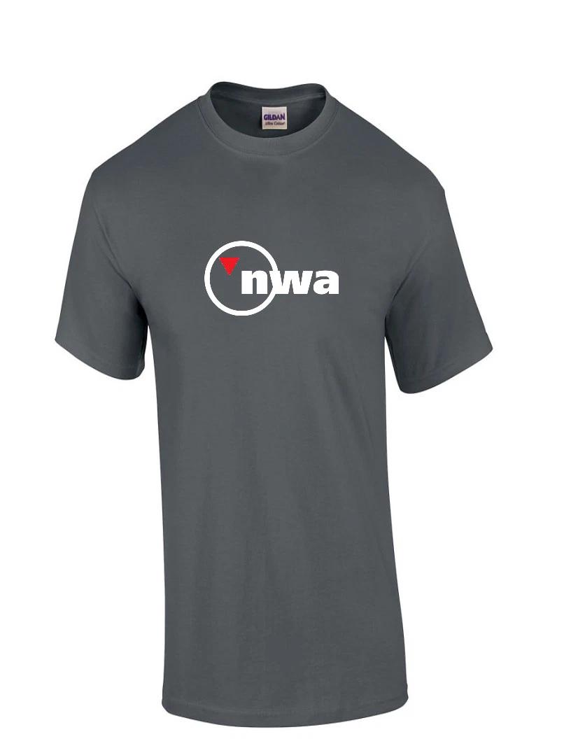 

NWA North West Airlines US Aviation White Red Logo Charcoal Gray T-Shirt XL