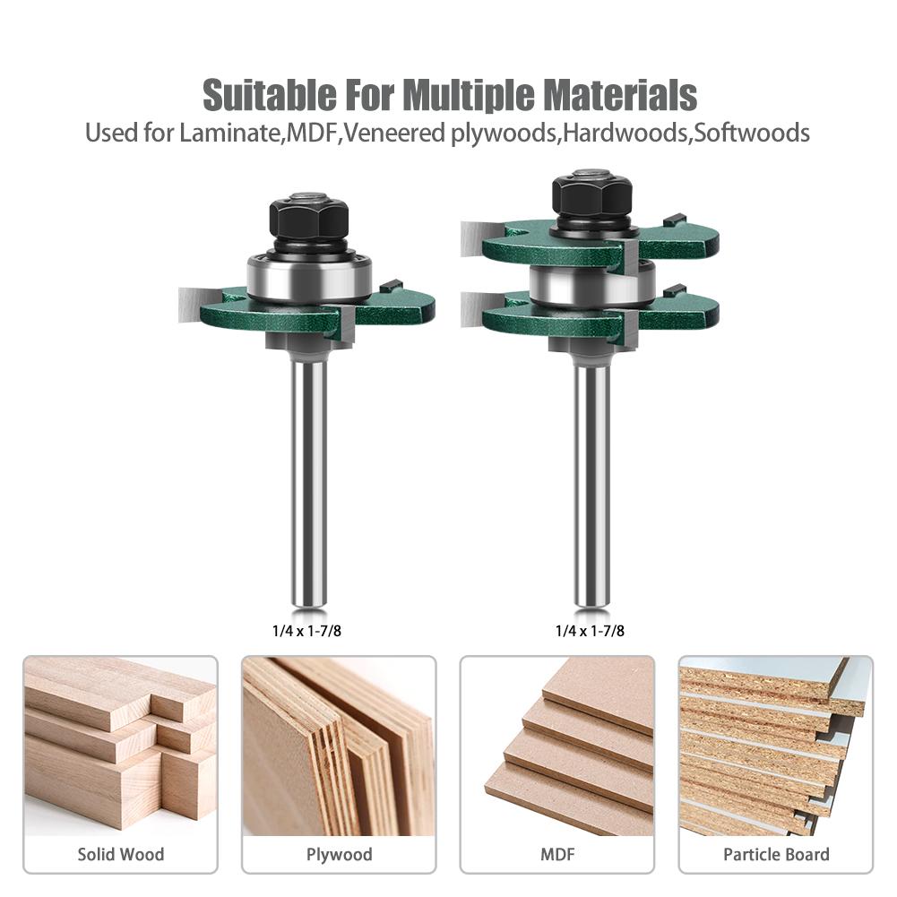 6mm 1/4in 1/2in 3-Tooth T-Mortise Router Bit Square Tooth Mortise  Router Bit Square Tooth Mortise Milling Cutter Tool Drilling