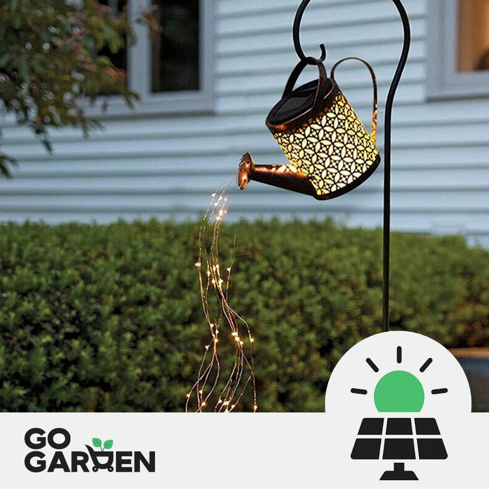 Solar LED lighting garden watering can - decoration