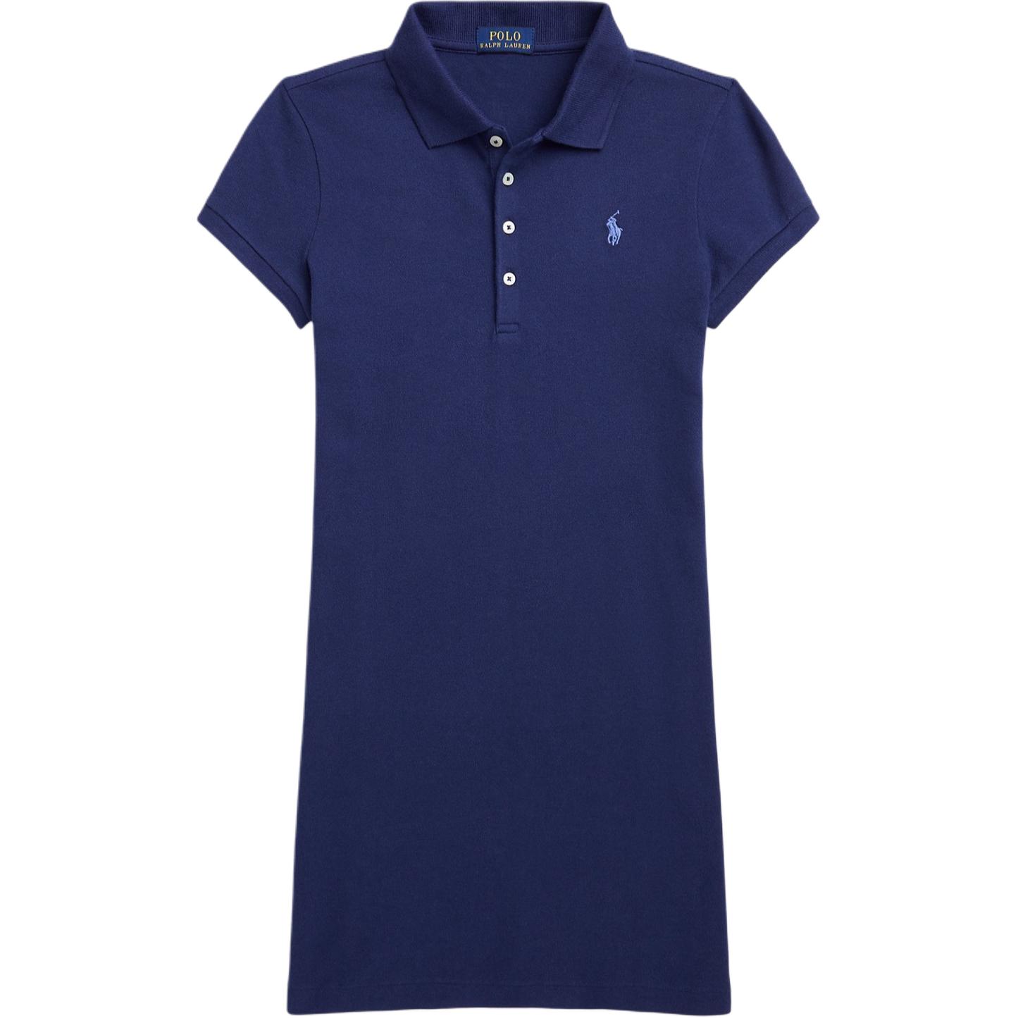 

Polo Ralph Lauren Dress Ss24 Logo Embroidery Midi Short Sleeve Kids Dresses Navy-Blue 313910193-001 XL