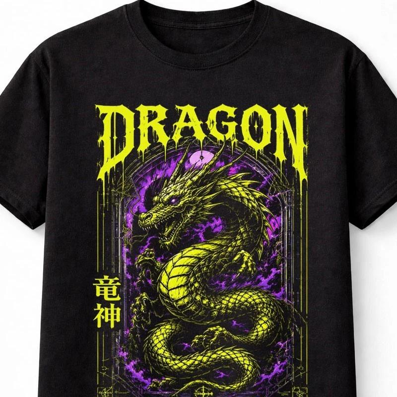 Ancient Japanese Dragon Mythology Fantasy Graphic Unisex TShirt S