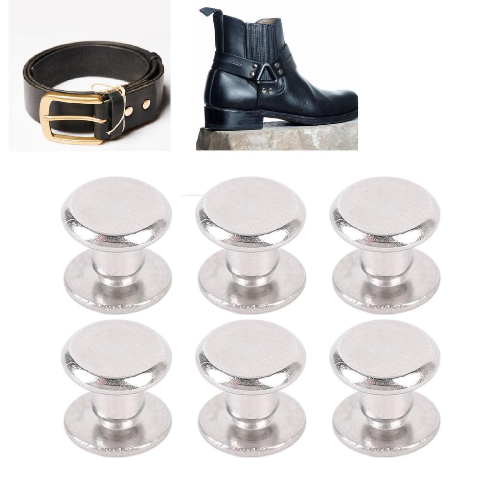 100 Sets Rivet and Screw Stainless Steel M2.5 Flat Round Head Rivet Fastener Set for Leather Crafts Clothing Decoration