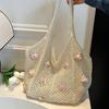 Large Capacity Crochet Shoulder Bag Sweet Knitted Handbag Simple Shopping Bag  Ladies