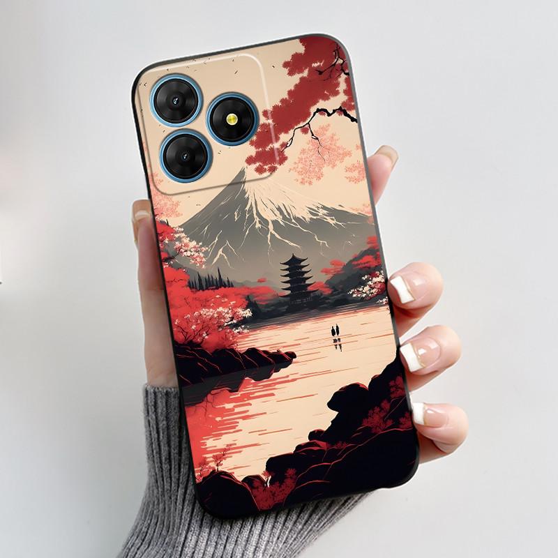 For Oscal Flat 2 2C Case Cute Love Rabbit Black Soft Silicone Protective Back Cover For Blackview Oscal Flat 2 2C Phone Cases