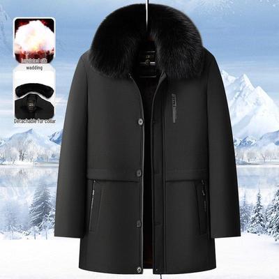 Men's Thickened Winter Coat - Warm Velvet, Elderly Cotton Jacket for Cold Protection