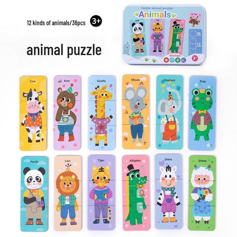 Baby & Toddler Animal Puzzle Gift Box: Educational Cognitive Matching Toy for Early Learning
