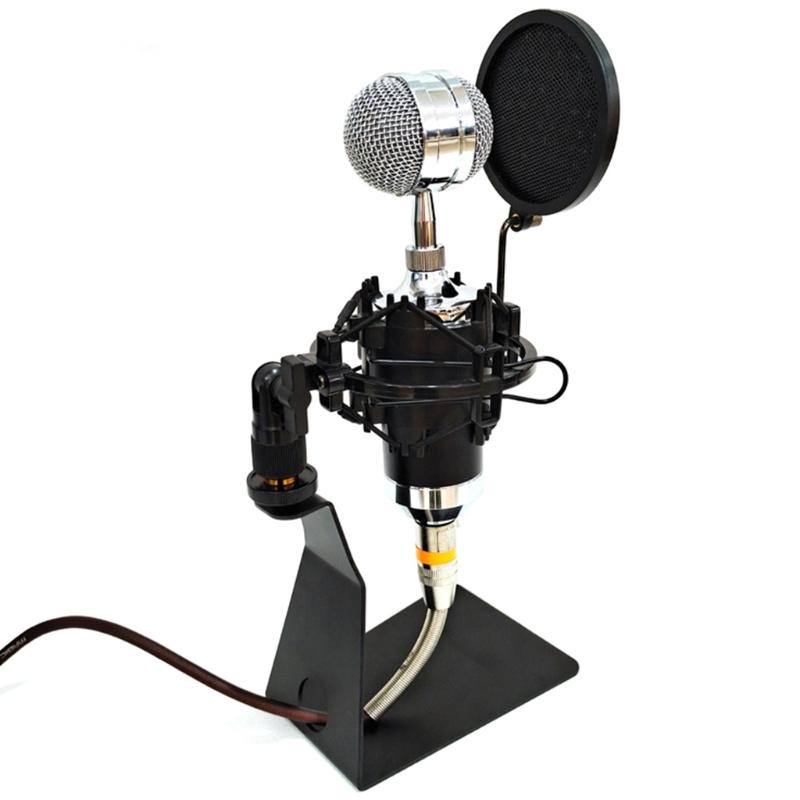 Microphone Shock Mount Mic Holder-Anti Vibration L Shaped Handle Holder Shockmount for Many Condenser Mics