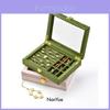 Jewelry Organizer Box With Velvet Material For Ring And Earring Storage