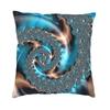 Turquoise Gems Geometric Art Cushion Cover 45X45Cm Home Decor 3D Print Elegant Copper And Teal Fractal Four Throw Pillow Case