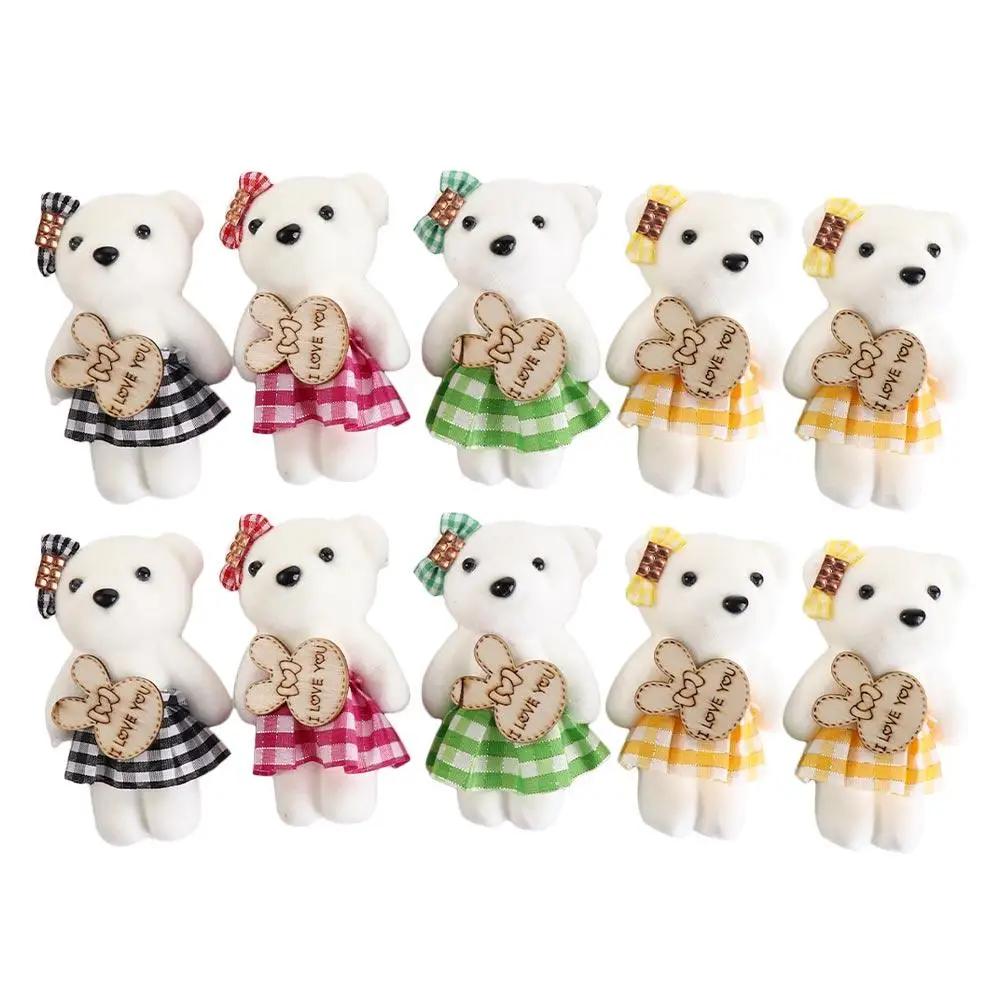 10pcs/bag Kawaii Soft Stuffed Bear Plush Foam Toys 10cm Cartoon Bouquet Doll Mini Bear Doll Toy Small Gift