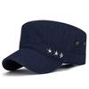 ZHENYUEQI Men's Cotton Flat Top Cap with Metal Star