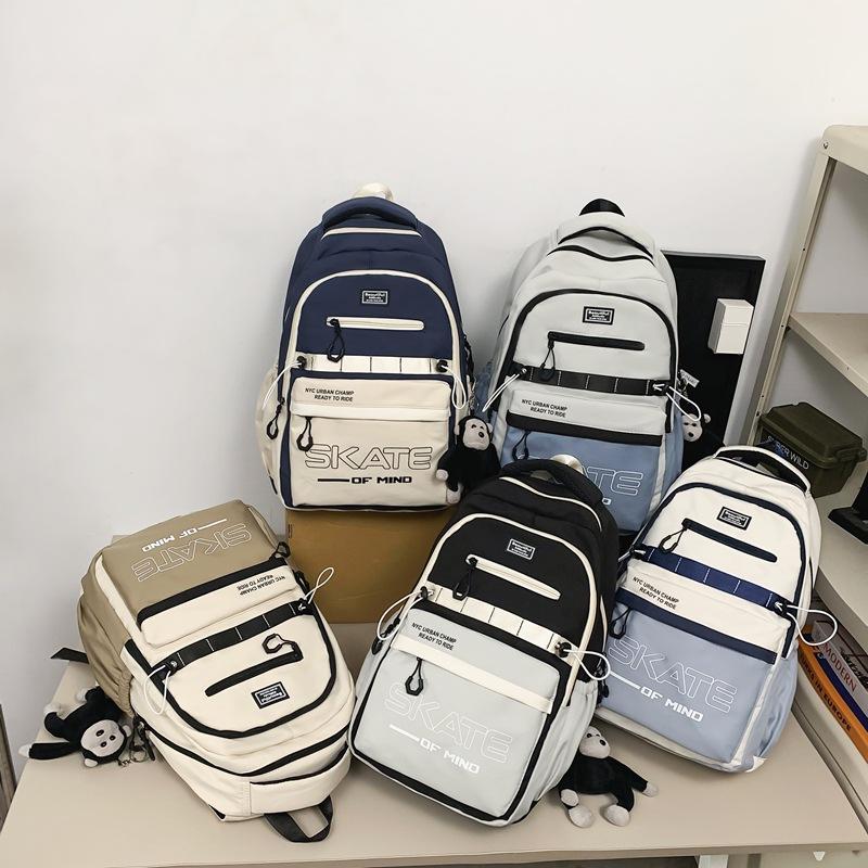 Студенческий школьный рюкзак с цветовыми блоками — фото 9