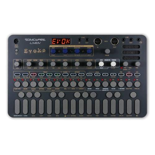 SONICWARE LIVEN Evoke [Acoustronic Synth x Granular Effects] A portable, battery-powered synth with built-in speaker, ideal for creating cinematic amb