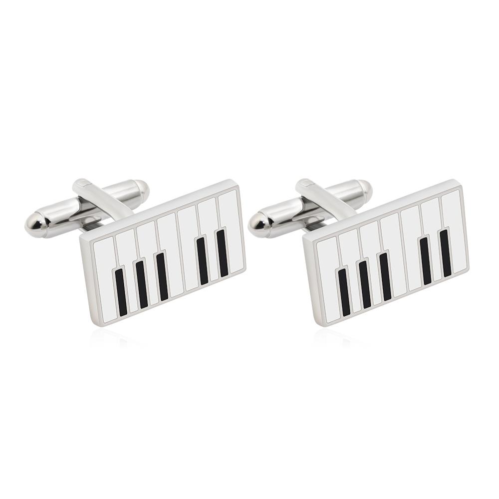 

Classic Piano Keyboard Shaped Mens Cufflinks Musical Instrument Pianoforte Design Sleeve Button