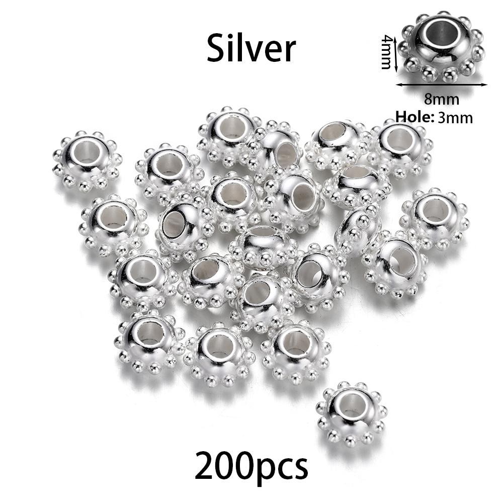 200-400Pcs CCB Multiple Styles Charm Spacer Beads Wheel Bead Flat Round Loose Beads For DIY Jewelry Making Supplies Accessories