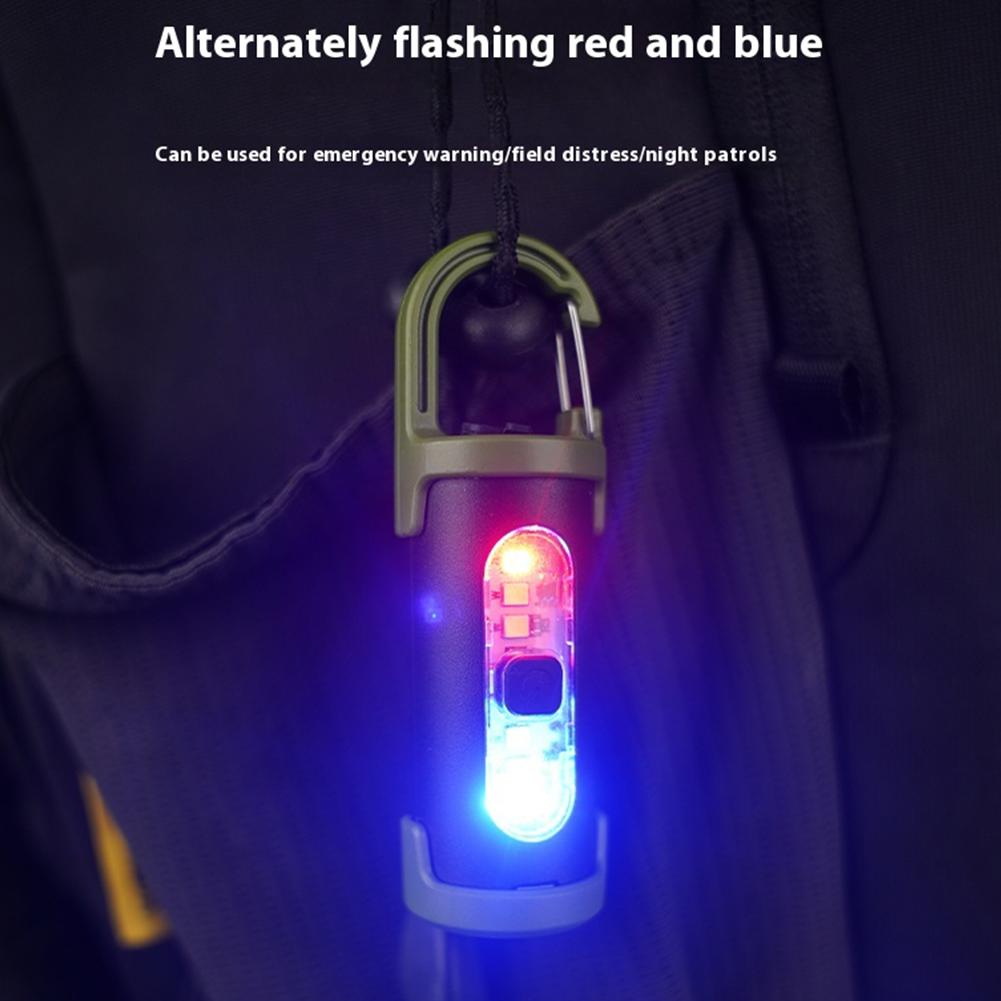 COB LED Nyckelring Ficklampa Multifunktionell Ficklampa Uppladdningsbar Ultralätt Campingficklampa för Utomhus Nödsituationer