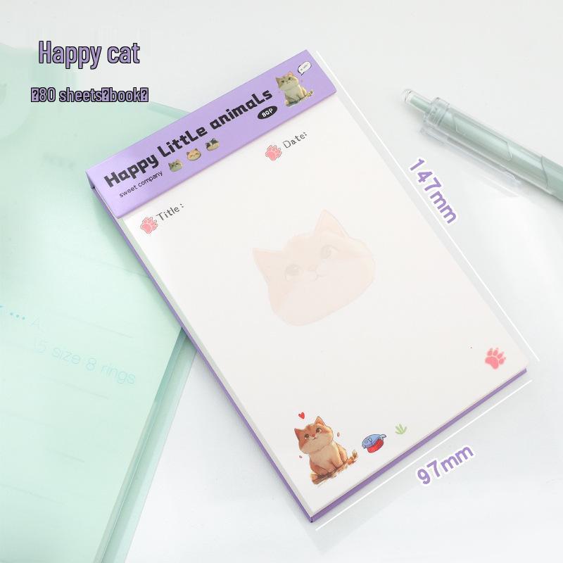 Cute Cartoon Sticky Notes: Portable, Reusable Memo and Message Pad.