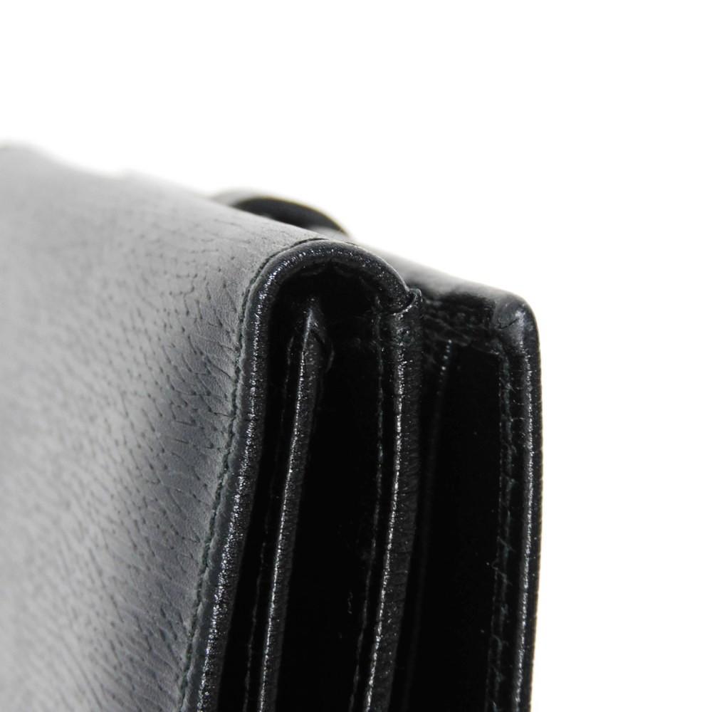 Used 9539 Old Jackie Compact Wallet 035 2169 7941 Vintage Gold Billfold Coin Purse Black Unisex from Japan AUTHENTIC