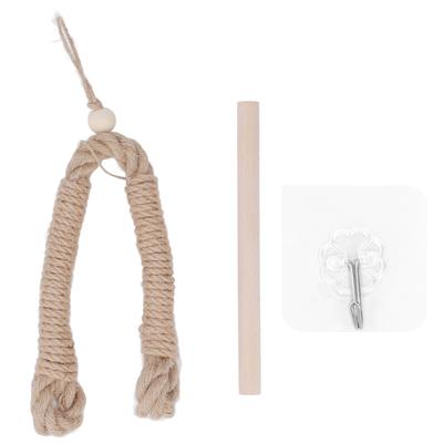 Soporte de Papel Higiénico de Cuerda Sin Perforaciones Tejido a Mano Cuerda de Cáñamo Soporte para Rollo de Papel Baño Práctico