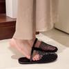 Fashion 2024 New Beach Shoes Comfort Retro Female Flat shoes Summer Mesh Hollow Sandals Women Flats Shallow slippers