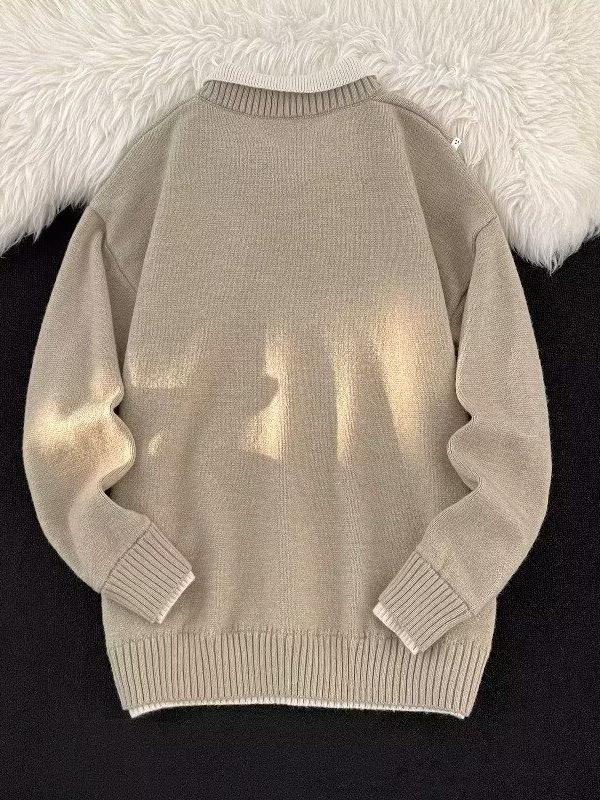 Men's Retro Creative Autumn/Winter Sweater - Trendy, Casual, Versatile, Loose-Fit Knitwear for Couples