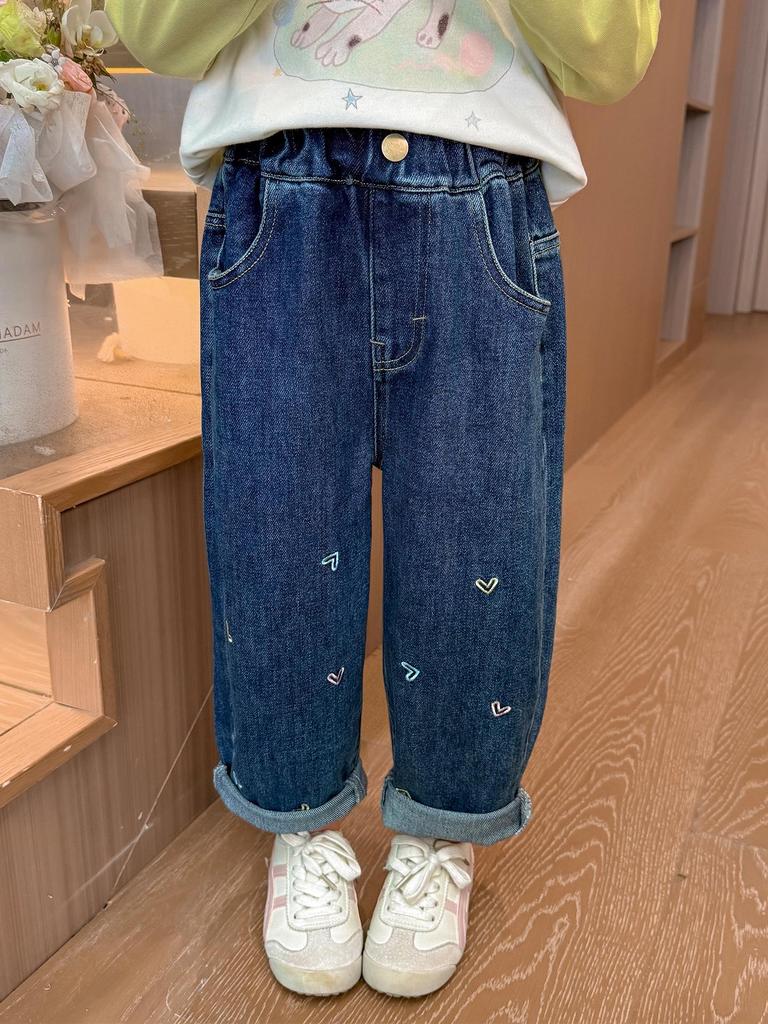 Mädchen Elastische Weiche Denim Jeans - Frühling/Herbst Lässig, Lockere Passform für Kinder