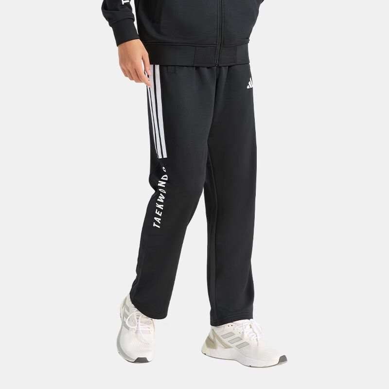 adidas Stand Collar Zip Long Sleeve Jacket Striped Breathable Straight Leg Pants Casual Sports Suit Unisex Suit TR30JR1TK-BW+TR30PR1TK-BW