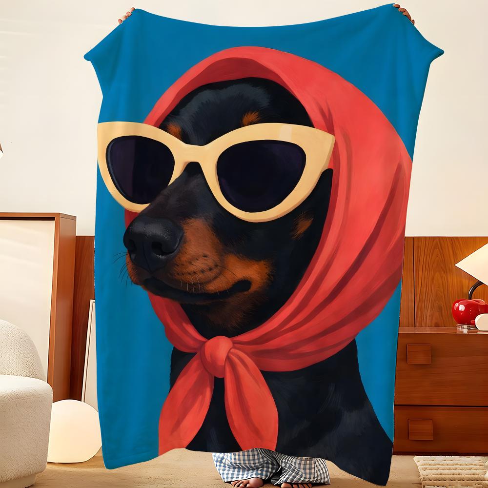 Art a-art d-dog Throw Flannel Throw Blanket, Lightweight Cozy, Durable Washable cute Cool